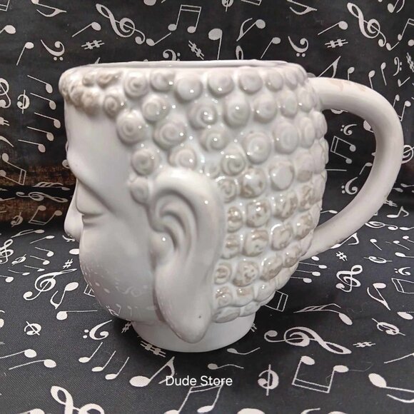 Meritage Stoneware - Vintage *Distressed-Look* Budda Mug - Holds 16 oz - EUC - Picture 2 of 6